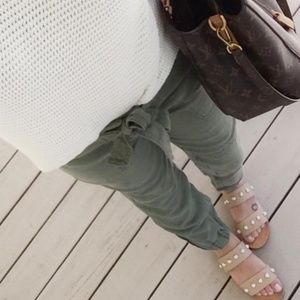 Green Tie Waist Pants